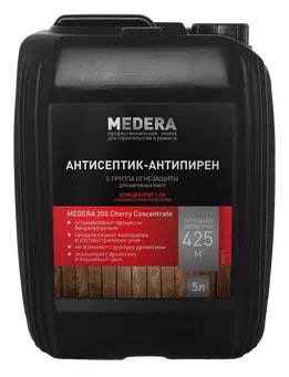 Medera 200 Cherry Concentrate - Огнебиозащитный состав вишневый (II группа), 5 л